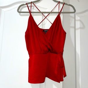 EXPRESS Red Cami Camisole Tank Date Cocktail Shirt Blouse XS